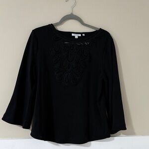 Chico's Elegant Black Top with Lace Detail